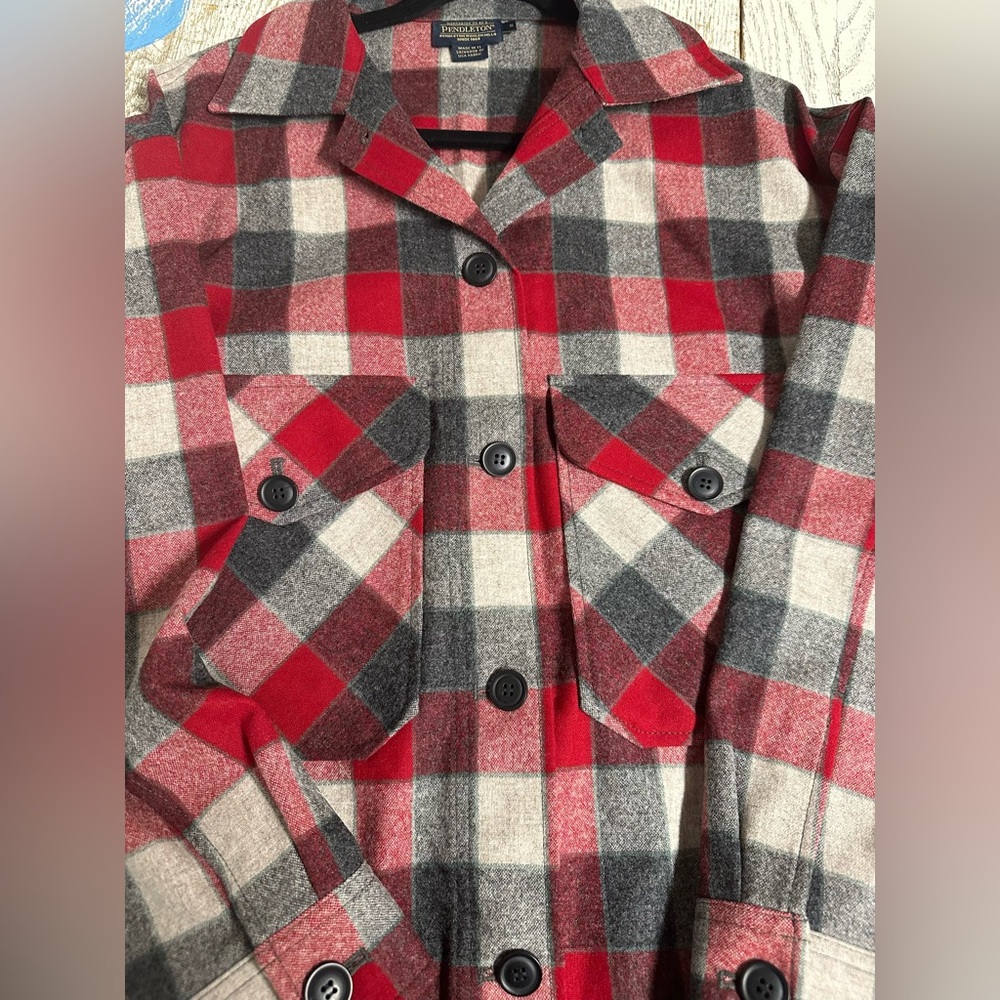 Pendleton Red And Gray Plaid Jacket - image 4